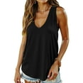 thumbnail image 1 of MOSHU Tank Tops for Women Flowy Deep V Neck Women Shirts Loose Fit Summer Sleeveless Tops, 1 of 9