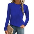 thumbnail image 1 of MOSHU Textured Blouses for Women Crewneck Dressy Womens Tops Casual Long Sleeve Fall Shirts, 1 of 8