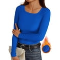 thumbnail image 1 of MOSHU Thermal Tops for Women Scoop Neck Slim Fit Basic Top Ribbed Thermal Undershirts Layering Tee Womens Long Sleeve Shirts, 1 of 11