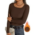 thumbnail image 1 of MOSHU Thermal Tops for Women Scoop Neck Slim Fit Basic Top Ribbed Thermal Undershirts Layering Tee Womens Long Sleeve Shirts, 1 of 11