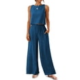 thumbnail image 1 of MOSHU Two Piece Lounge Sets for Women Loose Fit Tank Tops and Wide Leg Pants with Pockets Solid Summer Sets, 1 of 9