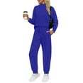 thumbnail image 1 of MOSHU Two Piece Sets for Women Casual Lounge Sets Mock Neck Sweatshirts and Drawstring Jogger Pants Vacation Travel Outfits, 1 of 7