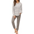 thumbnail image 1 of MOSHU Two Piece Womens Pajama Sets Button Down Shirts and Drawstring Pants with Pockets Solid Lounge Sets for Women, 1 of 8