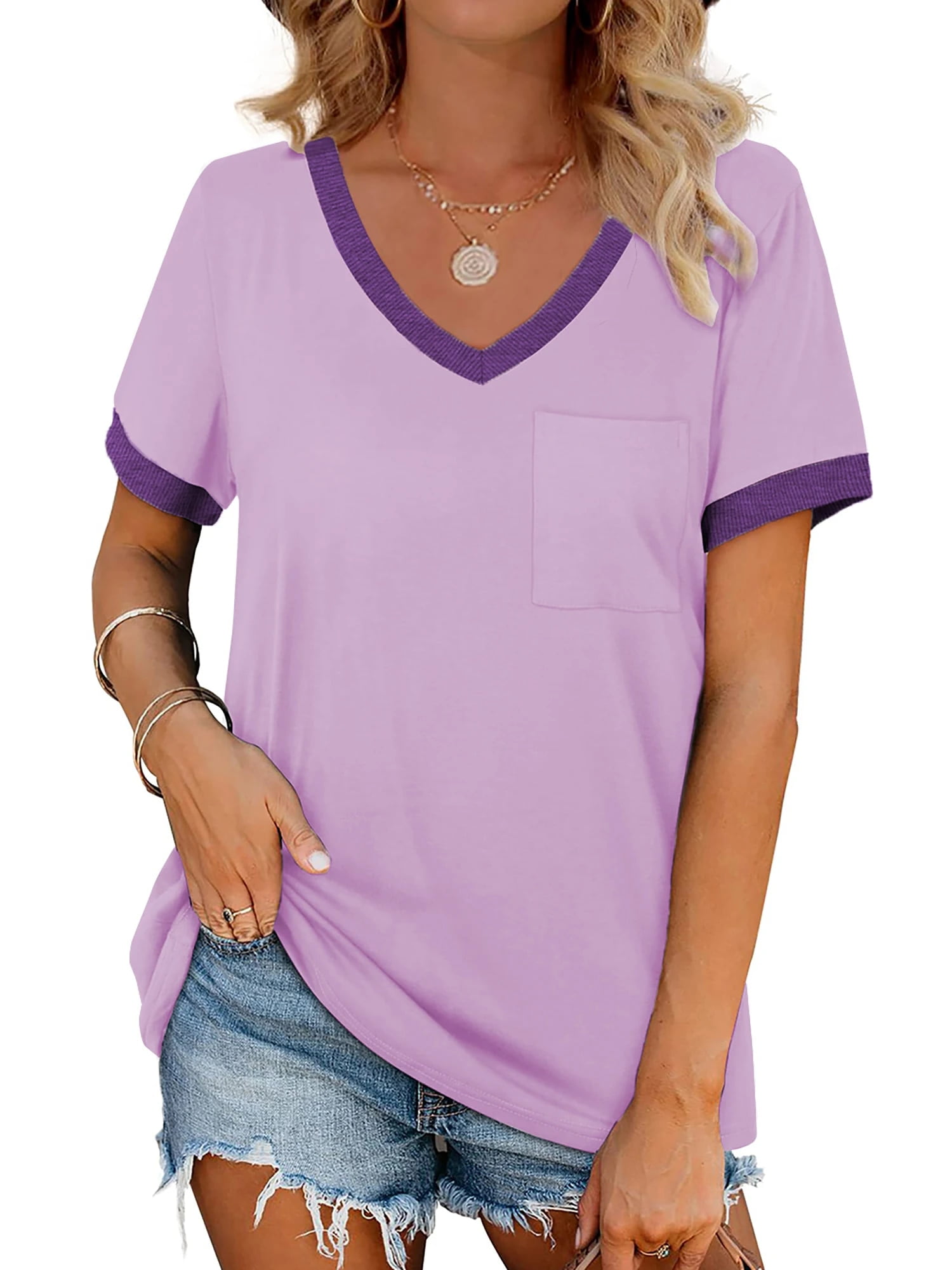 MOSHU V Neck Women T Shirts Short Sleeve Loose Casual Summer Tops moshu-v-neck-women-t-shirts-short-sleeve-loose-casual-summer-tops