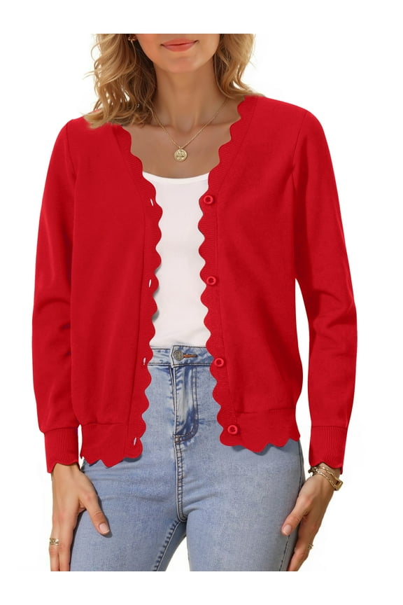 V neck Cardigans for Women Long Sleeve Button Down Sweaters Open Front Knit Shrugs Cardigan Outerwear Coats