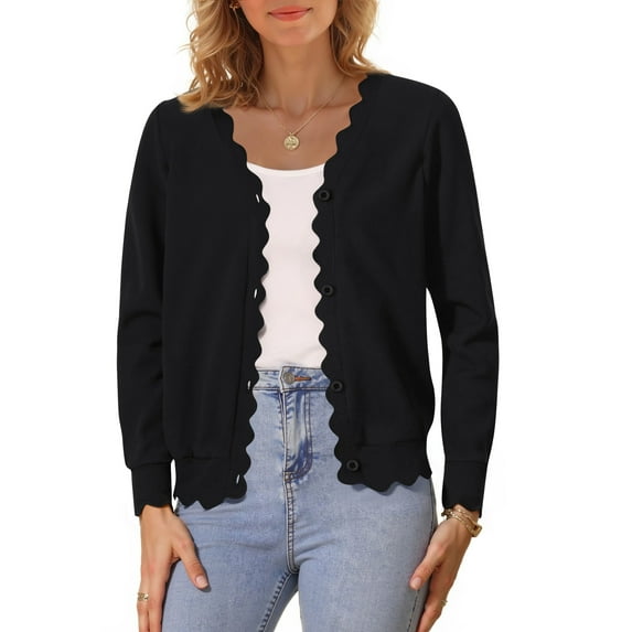 MOSHU V neck Cardigans for Women Long Sleeve Button Down Sweaters Open Front Knit Shrugs Cardigan Outerwear Coats