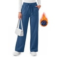 thumbnail image 1 of MOSHU Wide Leg Sweatpants for Women High Waisted Baggy Fleece Cotton Pants Fall Casual Sweatpants with Pockets, 1 of 11