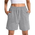 thumbnail image 1 of MOSHU Womens Cotton Shorts Drawstring Waist Sweat Shorts for Women Summer Casual Shorts with Pockets, 1 of 10