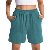 MOSHU Womens Cotton Shorts Drawstring Waist Sweat Shorts for Women ...