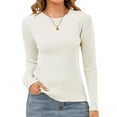 thumbnail image 1 of MOSHU Womens Sweaters Ribbed Knit Long Sleeve Shirts Slim Fit Pullover Sweaters for Women Crewneck Tunic Tops, 1 of 6
