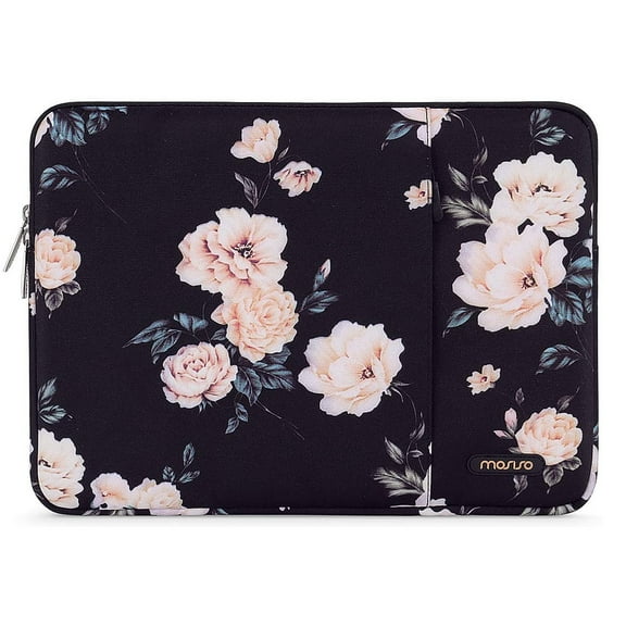 MOSISO 13.3" Laptop Sleeve, Water Repellent Polyester & Apricot Peony