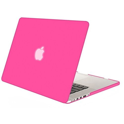 Mosiso MacBook Pro 13 Retina Case (No CD-ROM Drive), Ultra Slim Soft-Touch See Through Plastic Hard Shell Cover for MacBook Pro 13.3" with Retina Display A1502/A1425 (Newest Version), Rose Red-1