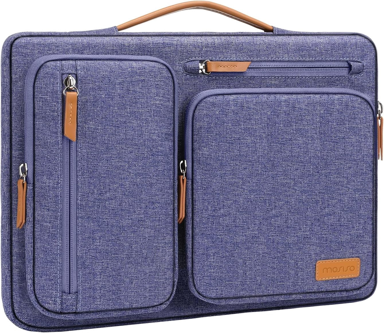 MOSISO 14 Inch Laptop Sleeve Case, 360 Protective Laptop Bag with Handle & 4 Zipper Pockets, Compatible with HP, Dell, Lenovo, ASUS & Acer Laptops