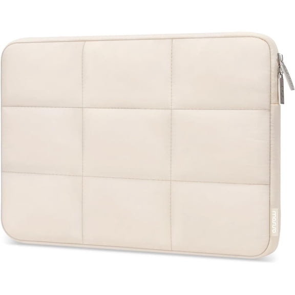 MOSISO 15-15.6 inch Laptop Case, 16 inch Puffy Laptop Sleeve Compatible with MacBook Pro 16 M4 M3 M2 M1, HP, Dell, ASUS, Lenovo Notebook, Rectangle Quilted Puffer Computer Bag for Women