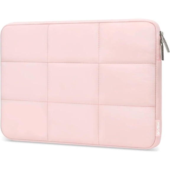 MOSISO 15-15.6 inch Laptop Case, 16 inch Puffy Laptop Sleeve Compatible with MacBook Pro 16 M4 M3 M2 M1, HP, Dell, ASUS, Lenovo Notebook, Rectangle Quilted Puffer Computer Bag for Women