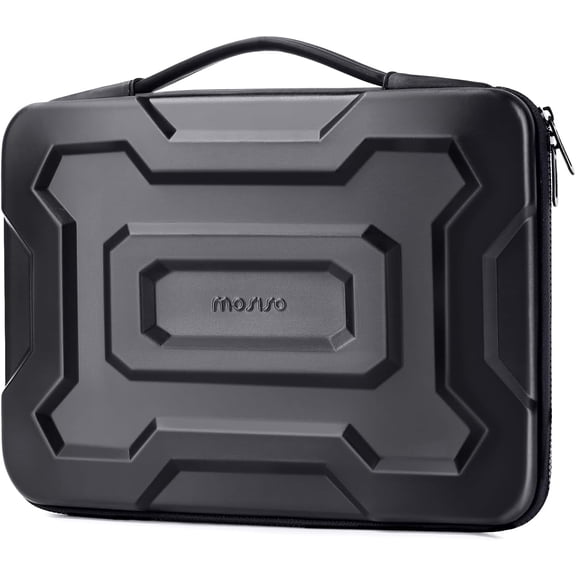 MOSISO 15-16 inch Laptop Hard Case, 15.6 inch Waterproof Shockproof Computer Bag Compatible with MacBook HP Dell, Mechanical Geometric EVA Carrying Sleeve Laptop Case Hard Shell with Handle