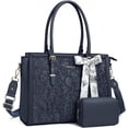 thumbnail image 1 of MOSISO 15.6-16 Inch Laptop Tote Bag for Women, PU Leather Computer Bag with Clutch Purse & Silk Scarf, Floral Embossed Work Bag Compatible with MacBook, HP, Dell & Asus, 1 of 6