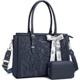 thumbnail image 1 of MOSISO 15.6-16 Inch Laptop Tote Bag for Women, PU Leather Computer Bag with Clutch Purse & Silk Scarf, Floral Embossed Work Bag Compatible with MacBook, HP, Dell & Asus, 1 of 6