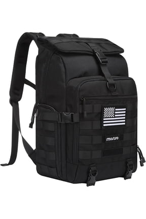 30L Tactical Backpack, Military Daypack 3 Day Assault Pack with Top Flap Pocket & USA Flag Patch, Assault Bag Rucksack for Outdoor Hiking Hunting Camping Training Travel