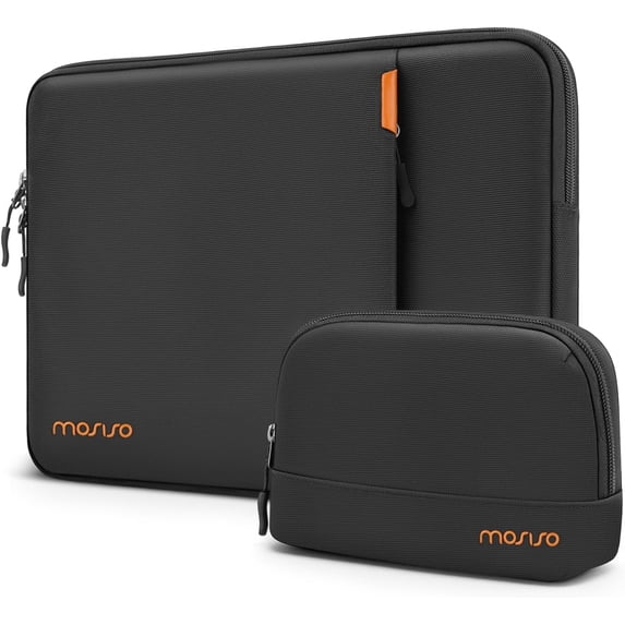 MOSISO 360 Protective Laptop Case 13.3 inch, 13-14 inch Laptop Sleeve Compatible with MacBook Air 13.6/Pro 13/Pro 14, HP Dell ASUS Lenovo, Shockproof Vertical Bag with Front Pocket&Small Case
