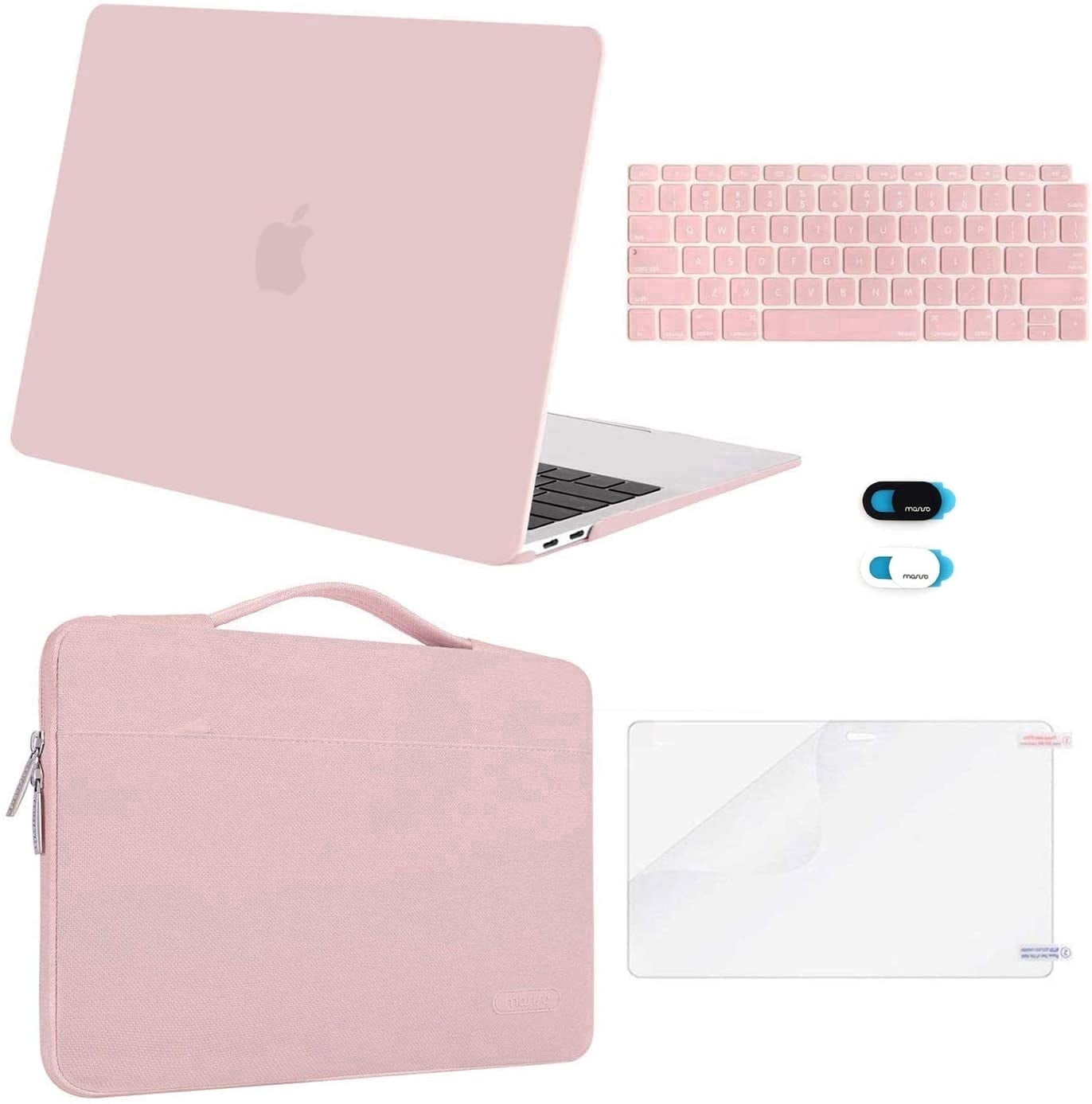 MOSISO Compatible with MacBook Air 13 inch Case M1 Chip 2020 2019 2018 Release A2337 A2179 A1932 Retina Display,5in1 Set Laptop Hard Shell Protective Case