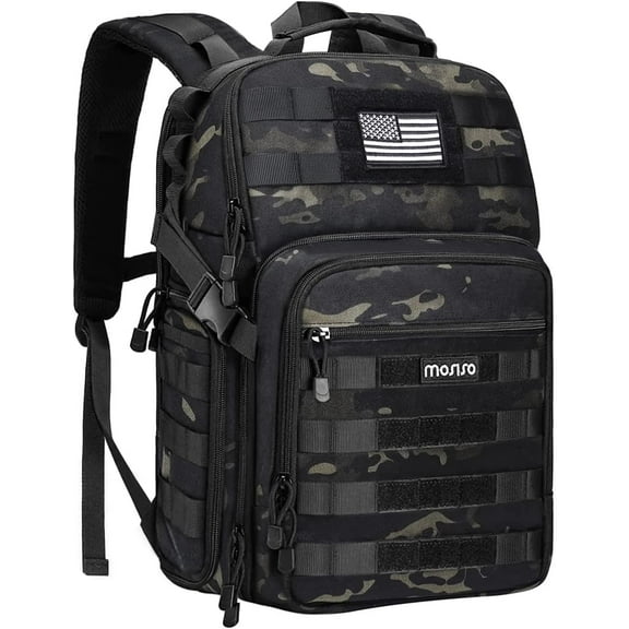 MOSISO Camera Backpack, DSLR/SLR/Mirrorless Photography Tactical Camera Bag Case with Tripod Holder & 15-16 inch Laptop Compartment & USA Flag Compatible with Canon/Nikon/Sony