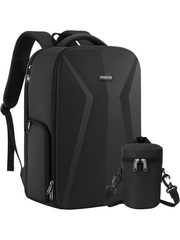 Camera Backpack Waterproof Photography Camera Bag with Lens Pouch,15.6 inch Laptop Compartment,Tripod Holder