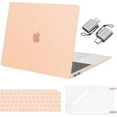thumbnail image 1 of MOSISO Compatible with 2022 - 2018 MacBook Air 13 inch Case A2337 M1 A2179 A1932 Retina Display Touch ID, Plastic Hard Shell Case&Keyboard Cover&Screen Protector&Type C Adapter, Pastel Orange, 1 of 6