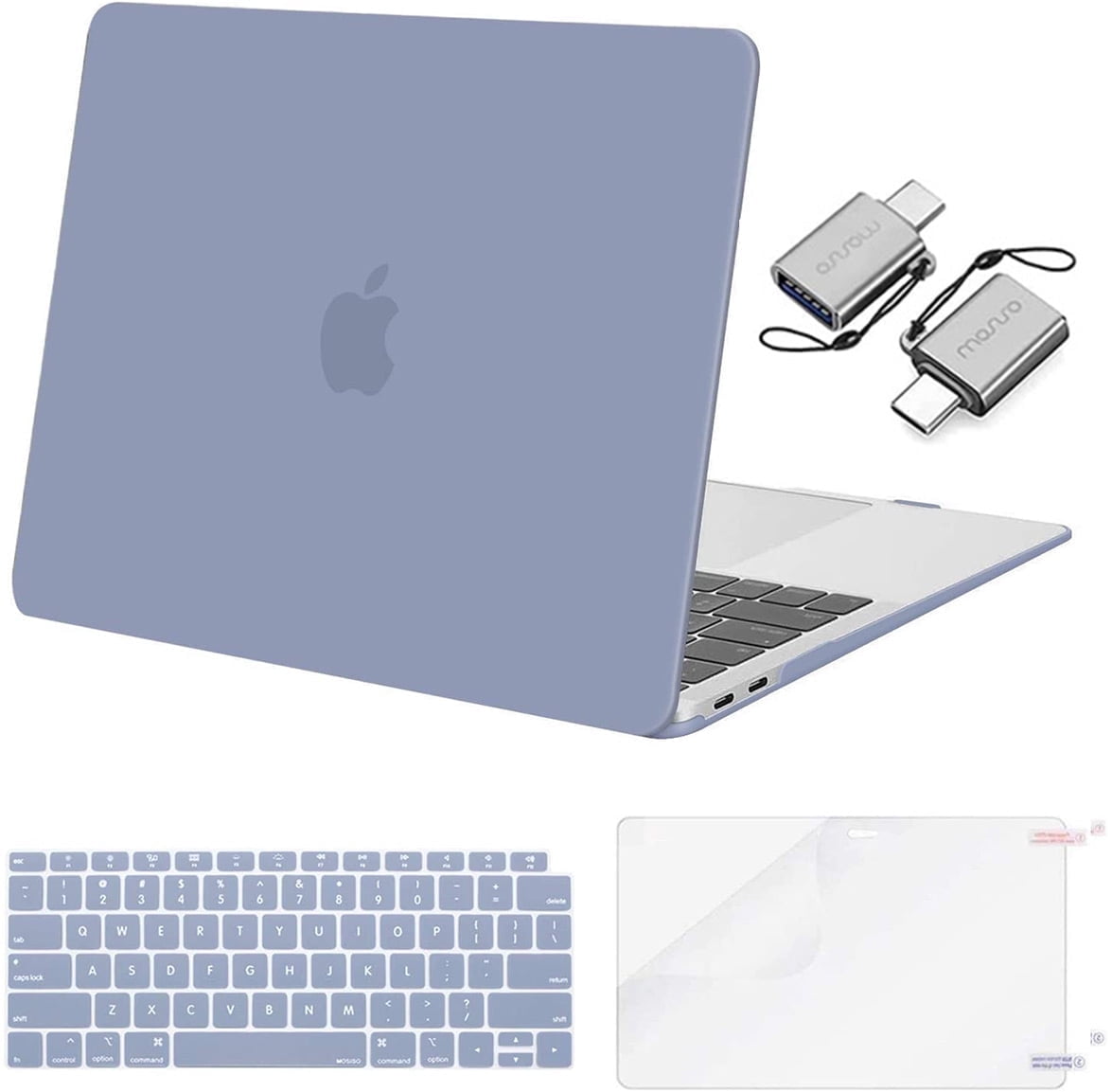 MOSISO Rugged Case For MacBook Air 13 Inch (2022-2018 Models) – Heavy Duty Hard Shell With TPU Bumper, Transparent