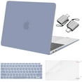 thumbnail image 1 of MOSISO Compatible with 2022 - 2018 MacBook Air 13 inch Case A2337 M1 A2179 A1932 Retina Display Touch ID, Plastic Hard Shell Case&Keyboard Cover&Screen Protector&Type C Adapter, Lavender Gray, 1 of 6