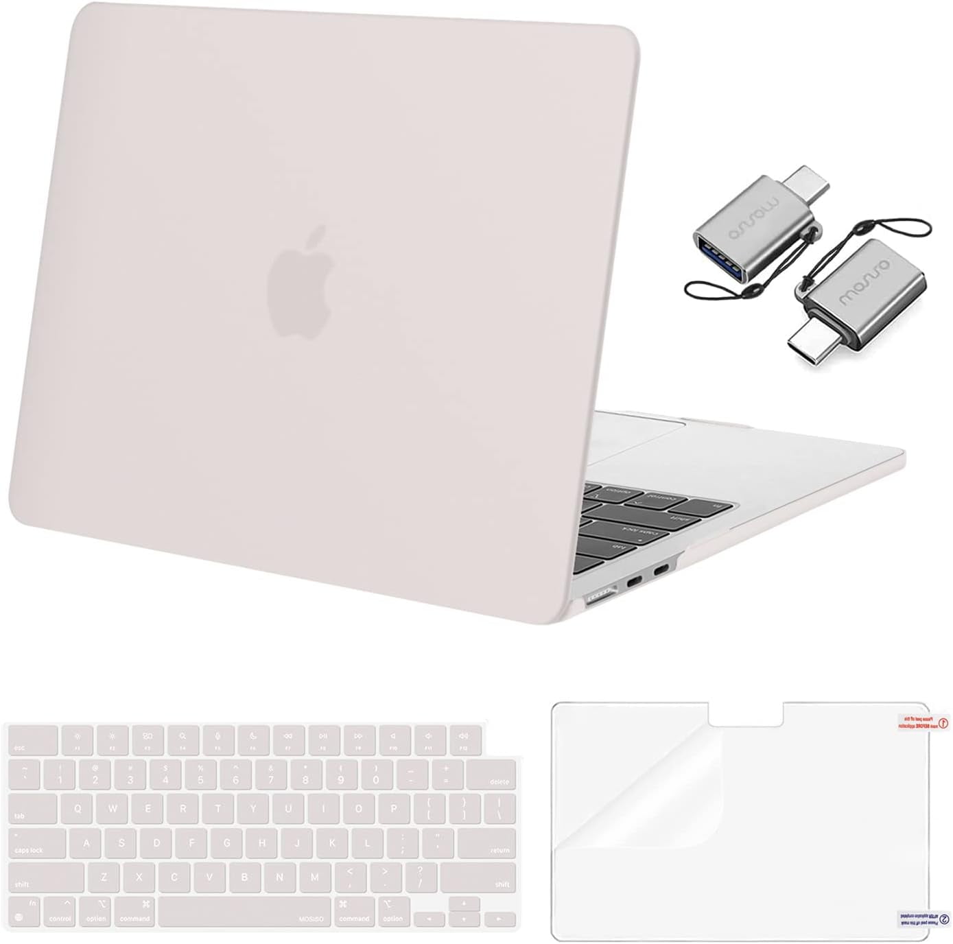 AKIT MacBook Air 13,6 Zoll Hülle - Komplettset Für M4/M3/M2 Modelle Mit Displayschutz