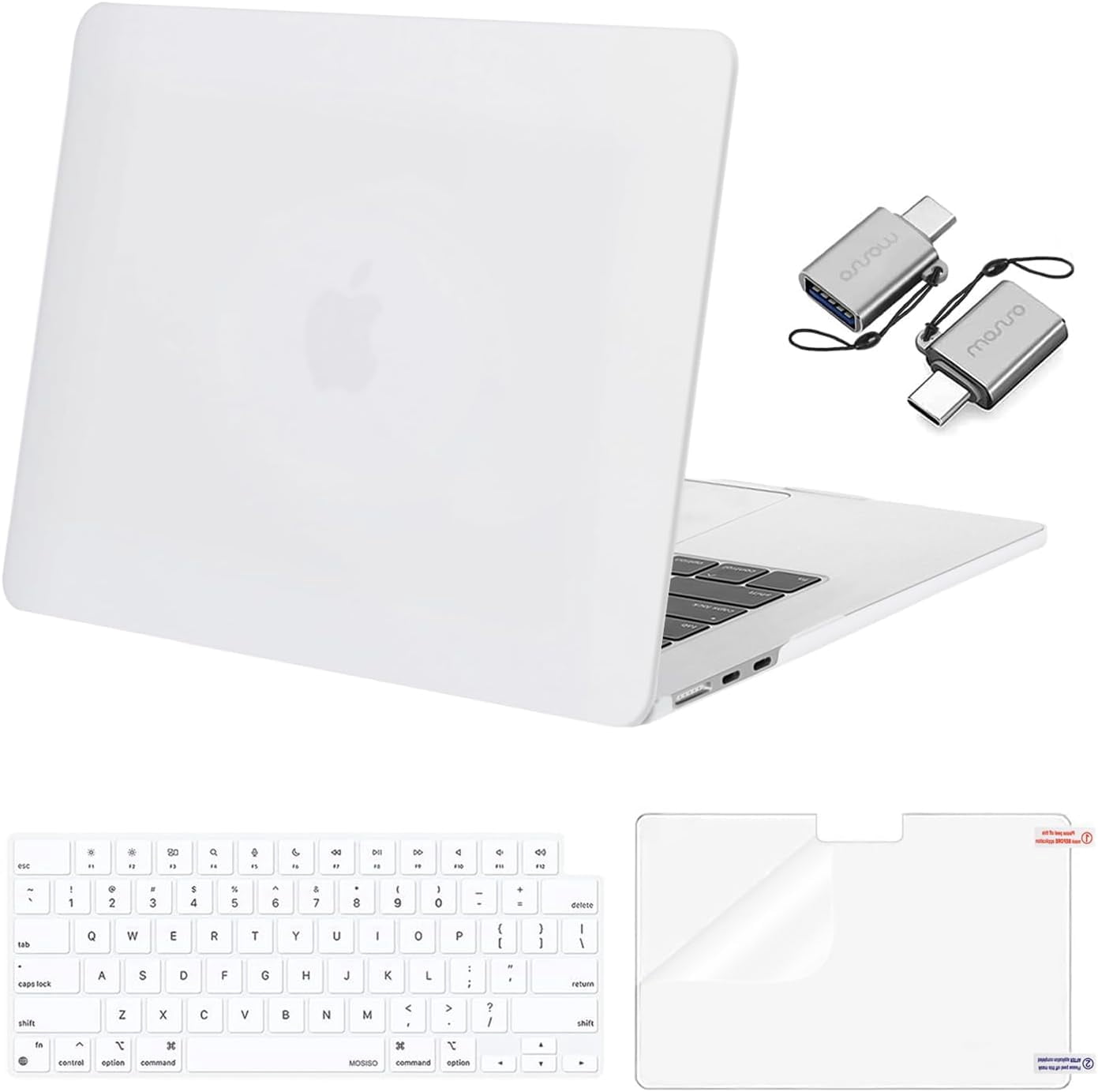 Housse Clavier Silicone Pour MacBook Air/Pro 13-16 Pouces M1-M4 – Compatible 2021-2025, Texture Solide, Rose Craie - 9