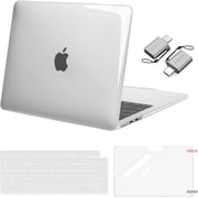 MOSISO Compatible with 2025-2022 MacBook Air 13.6 inch Case M4 A3240 M3 A3113 M2 A2681, Plastic Hard Shell Case&Keyboard Cover&Screen Protector&Type C Adapter 2 Pack, Crystal Clear
