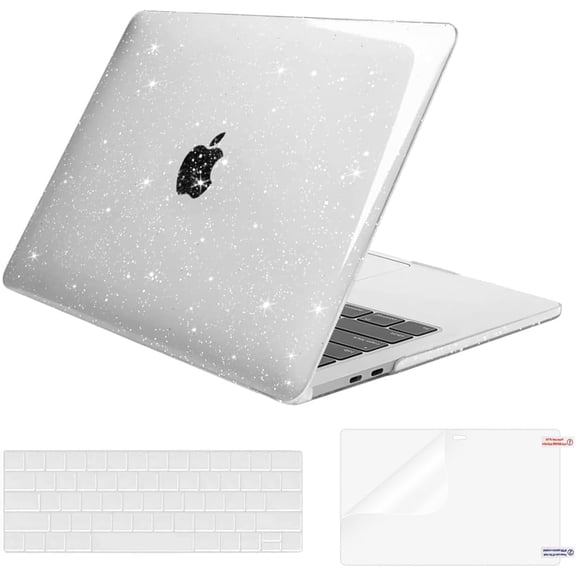 MOSISO Compatible with MacBook Air 13 inch Case 2022 2021 2020 2019 2018 A2337 M1 A2179 A1932, Glitter Plastic Hard Shell&Keyboard Cover&Screen Film&Storage Bag for MacBook Air 13 inch