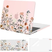 MOSISO Compatible with MacBook Air 13 inch Case 2025-2022 M4 A3240 M3 A3113 M2 A2681, Plastic Garden Flowers Hard Shell&Keyboard Cover&Screen Film Compatible with MacBook Air 13.6 inch