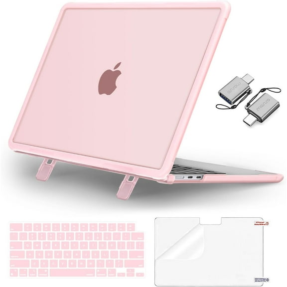 MOSISO Compatible with MacBook Air 13 inch Case 2025 2024 2023 2022 M4 A3240 M3 A3113 M2 A2681, Heavy Duty Hard Case with Kickstand&Keyboard Cover&Screen Film&Type C for MacBook Air 13.6