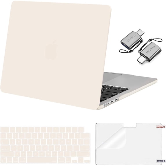 MOSISO Compatible with MacBook Air 13 inch Case 2025 2024 2023 2022 M4 A3240 M3 A3113 M2 A2681, Plastic Hard Shell&Keyboard Cover&Screen Film&Type C for MacBook Air 13.6 inch Case