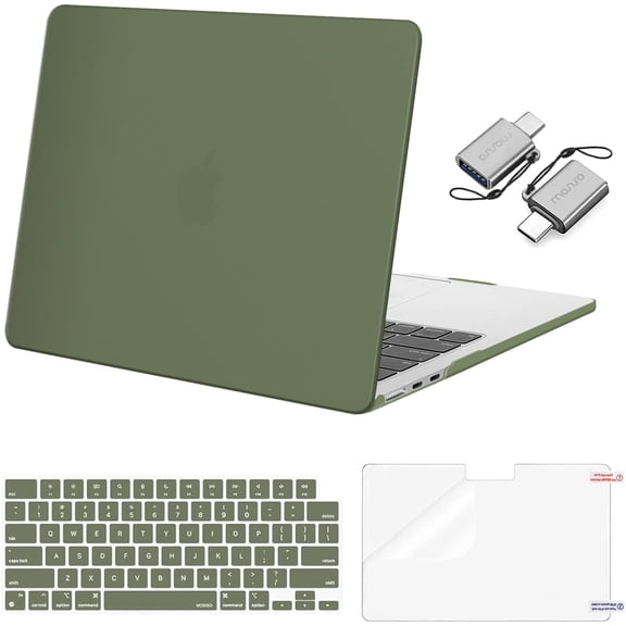 MOSISO Compatible with MacBook Air 13 inch Case 2025 2024 2023 2022 M4 A3240 M3 A3113 M2 A2681, Plastic Hard Shell&Keyboard Cover&Screen Film&Type C for MacBook Air 13.6 inch Case