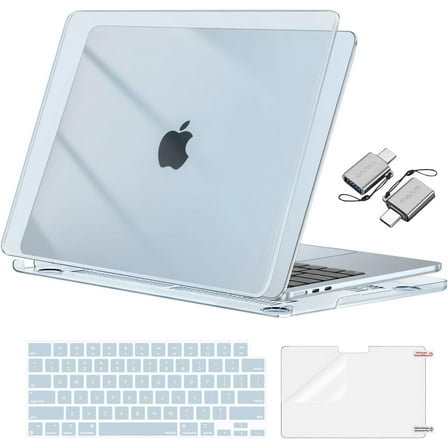 MOSISO Compatible with MacBook Air 13 inch Case 2025 2024 2023 2022 M4 A3240 M3 A3113 M2 A2681, Plastic Hard Shell&Keyboard Cover&Screen Film&Type C for MacBook Air 13.6 inch Case