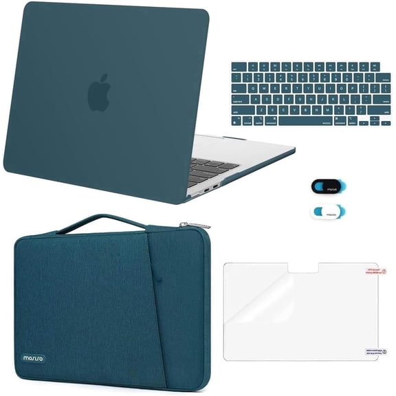 MOSISO Compatible with MacBook Air 13 inch Case 2026 2025 2024 2023 2022,M4 A3240 / M3 A3113 / M2 A2681,5in1 Set Laptop Hard Shell Protective Case for MacBook Air 13.6 inch