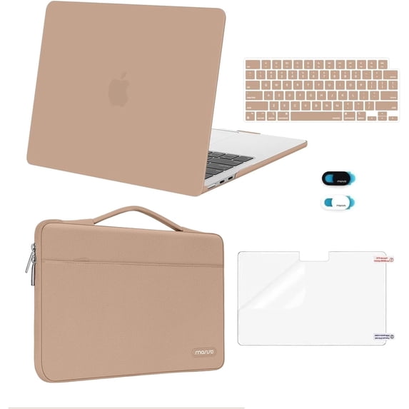 MOSISO Compatible with MacBook Air 13 inch Case 2026 2025 2024 2023 2022,M4 A3240 / M3 A3113 / M2 A2681,5in1 Set Laptop Hard Shell Protective Case for MacBook Air 13.6 inch