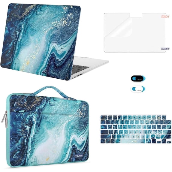 MOSISO Compatible with MacBook Air 13 inch Case 2026 2025 2024 2023 2022,M4 A3240 / M3 A3113 / M2 A2681,5in1 Set Laptop Hard Shell Protective Case for MacBook Air 13.6 inch