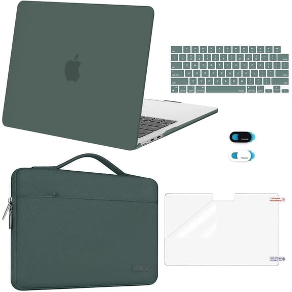 MOSISO Compatible with MacBook Air 13 inch Case 2026 2025 2024 2023 2022,M4 A3240 / M3 A3113 / M2 A2681,5in1 Set Laptop Hard Shell Protective Case for MacBook Air 13.6 inch