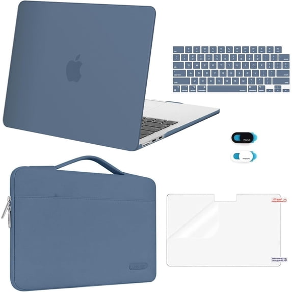 MOSISO Compatible with MacBook Air 13 inch Case 2026 2025 2024 2023 2022,M4 A3240 / M3 A3113 / M2 A2681,5in1 Set Laptop Hard Shell Protective Case for MacBook Air 13.6 inch