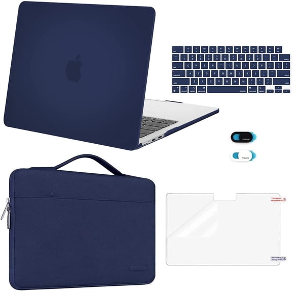 MOSISO Compatible with MacBook Air 13 inch Case 2026 2025 2024 2023 2022,M4 A3240 / M3 A3113 / M2 A2681,5in1 Set Laptop Hard Shell Protective Case for MacBook Air 13.6 inch