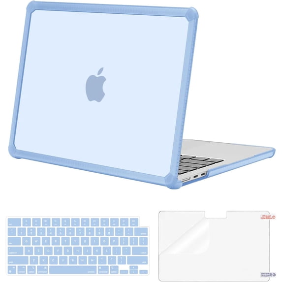 MOSISO Compatible with MacBook Air 13 inch Case 2026 2025 2024 2023 2022 M4 A3240 M3 A3113 M2 A2681, Anti-Cracking Heavy Duty TPU Bumper Protective Hard Case&Keyboard Cover&Screen Film