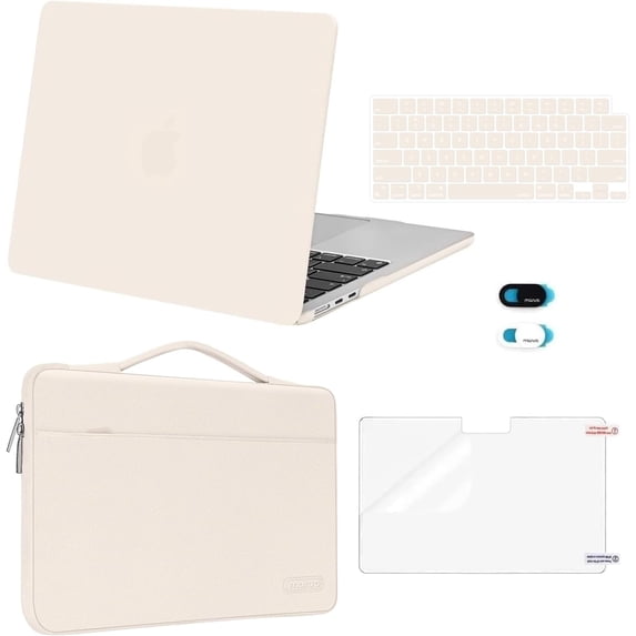 MOSISO Compatible with MacBook Air 13 inch Case 2026 2025 2024 2023 2022 M4 A3240 M3 A3113 M2 A2681, Hard Shell&Sleeve Bag&Keyboard Skin&Webcam Cover&Screen Film for MacBook Air 13.6