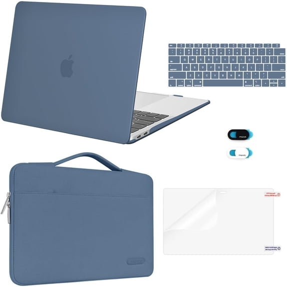 MOSISO Compatible with MacBook Air 13 inch Case M1 Chip 2020 2019 2018 Release A2337 A2179 A1932 Retina Display,5in1 Set Laptop Hard Shell Protective Case