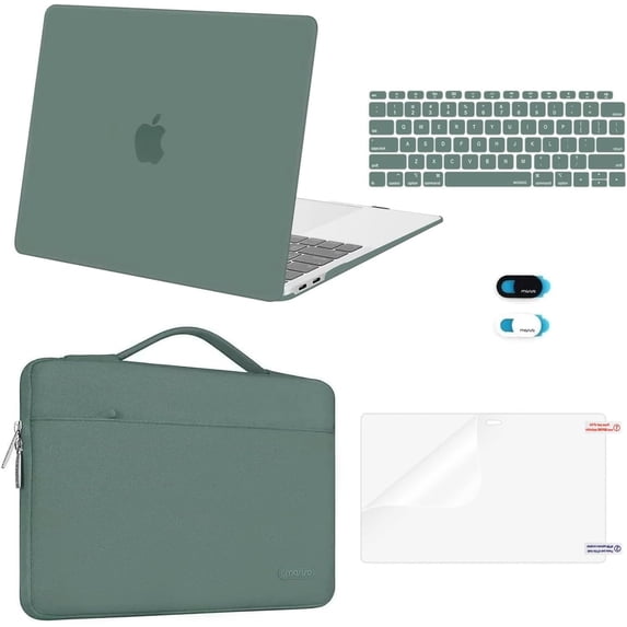MOSISO Compatible with MacBook Air 13 inch Case M1 Chip 2020 2019 2018 Release A2337 A2179 A1932 Retina Display,5in1 Set Laptop Hard Shell Protective Case