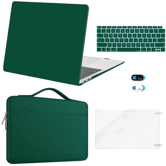 MOSISO Compatible with MacBook Air 13 inch Case M1 Chip 2020 2019 2018 Release A2337 A2179 A1932 Retina Display,5in1 Set Laptop Hard Shell Protective Case